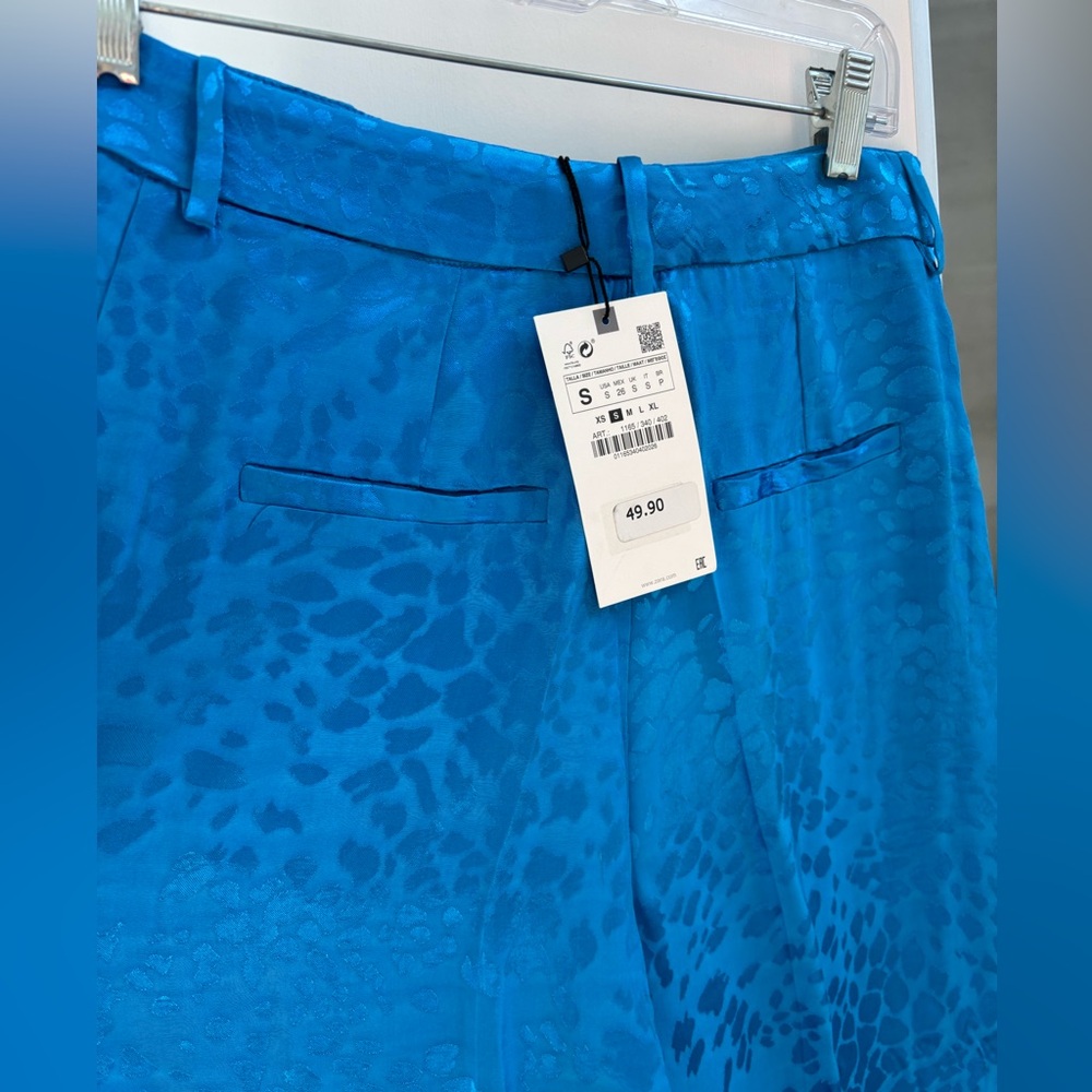 Zara Blue Wide Leg Pants - Picture 3 of 4